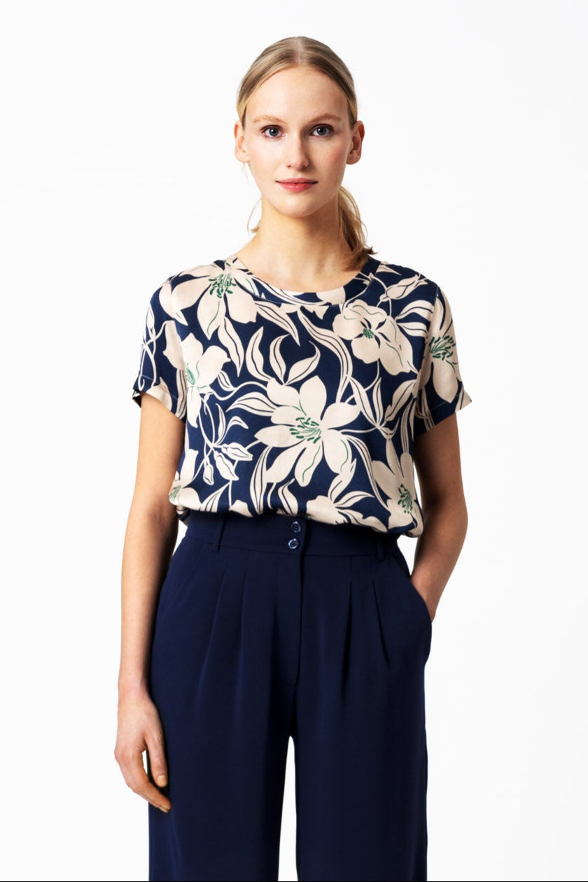 T-shirt Viscose Blue/Green