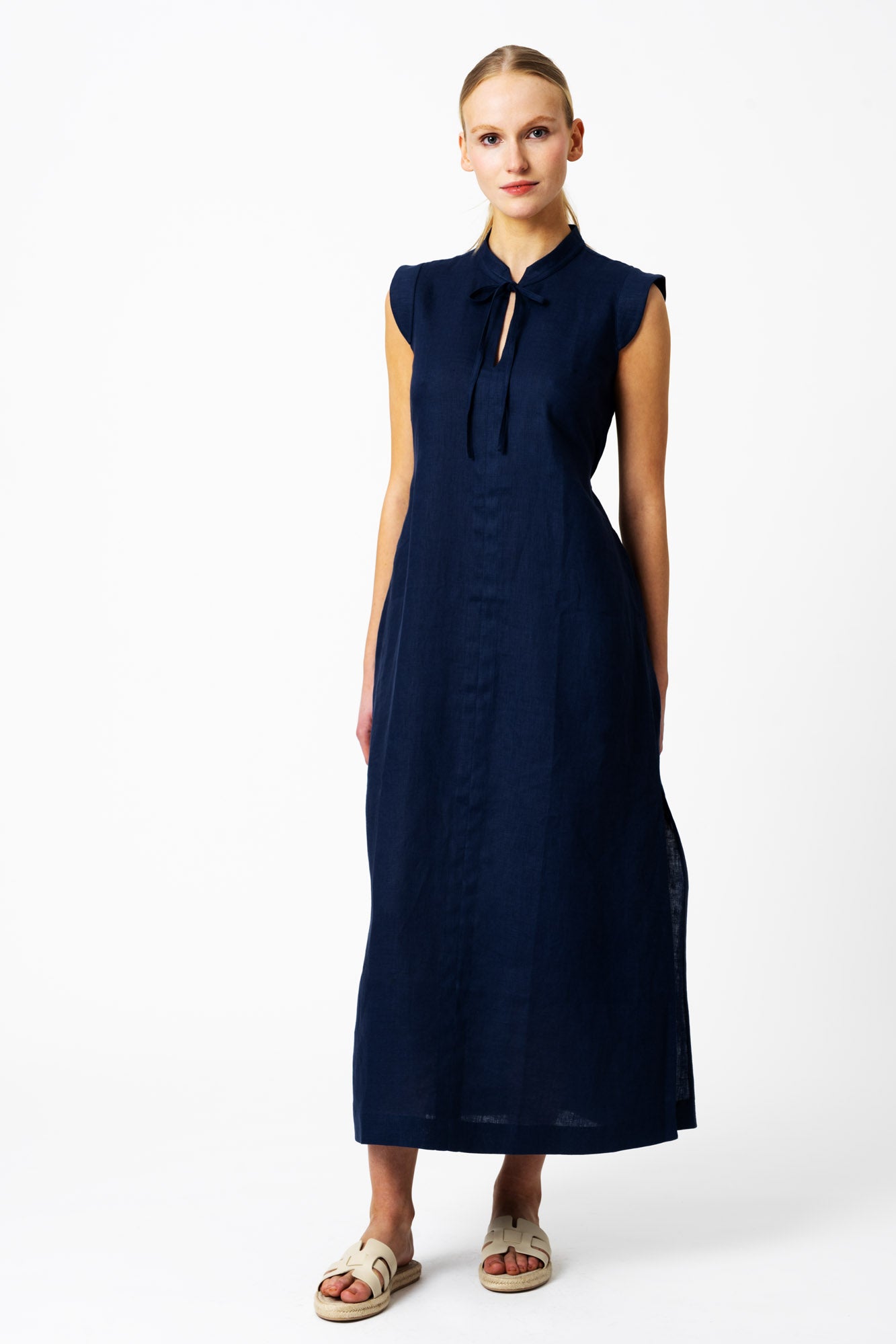 Maxi Linen Dress Blue