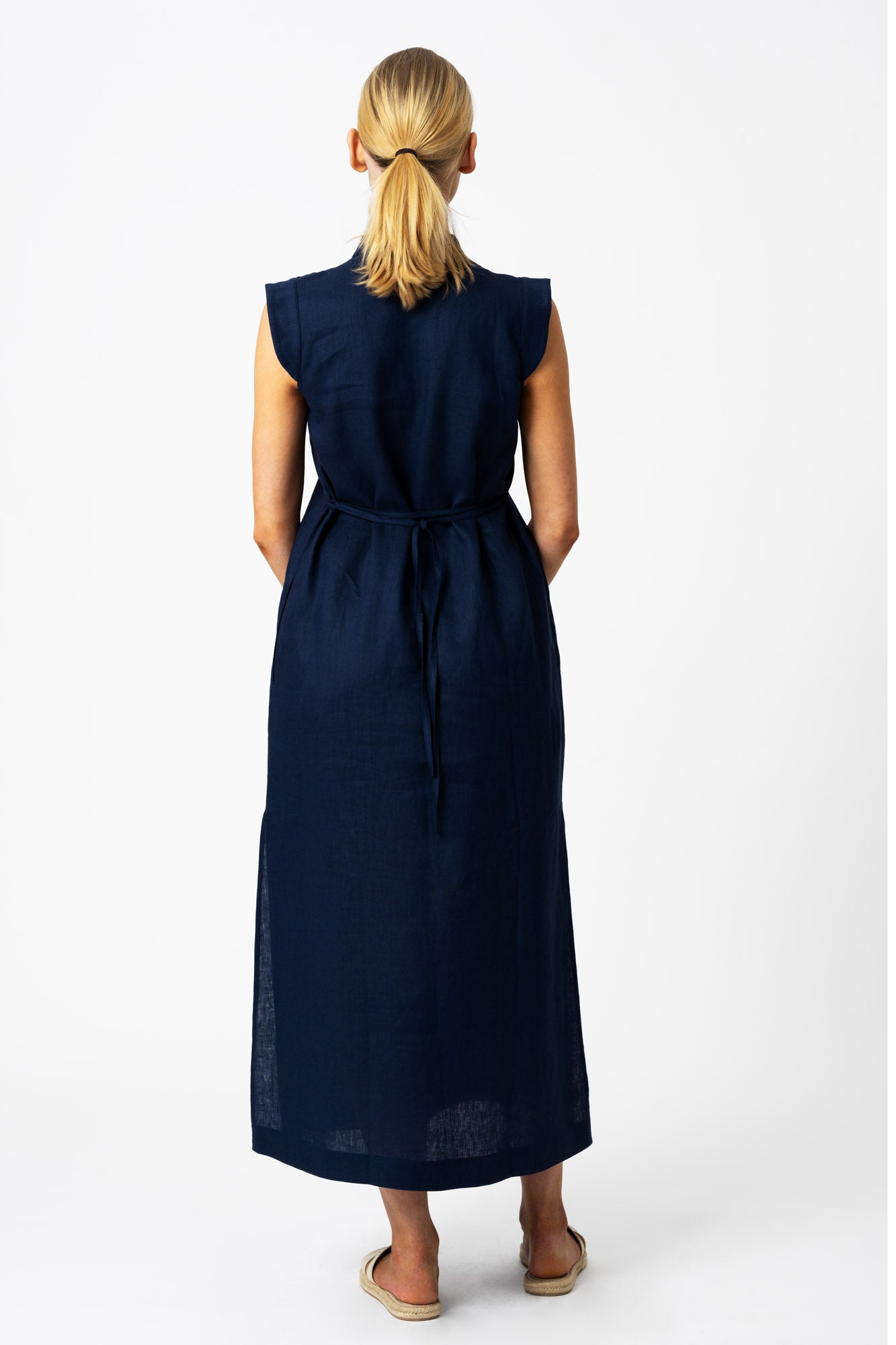 Maxi Linen Dress Blue