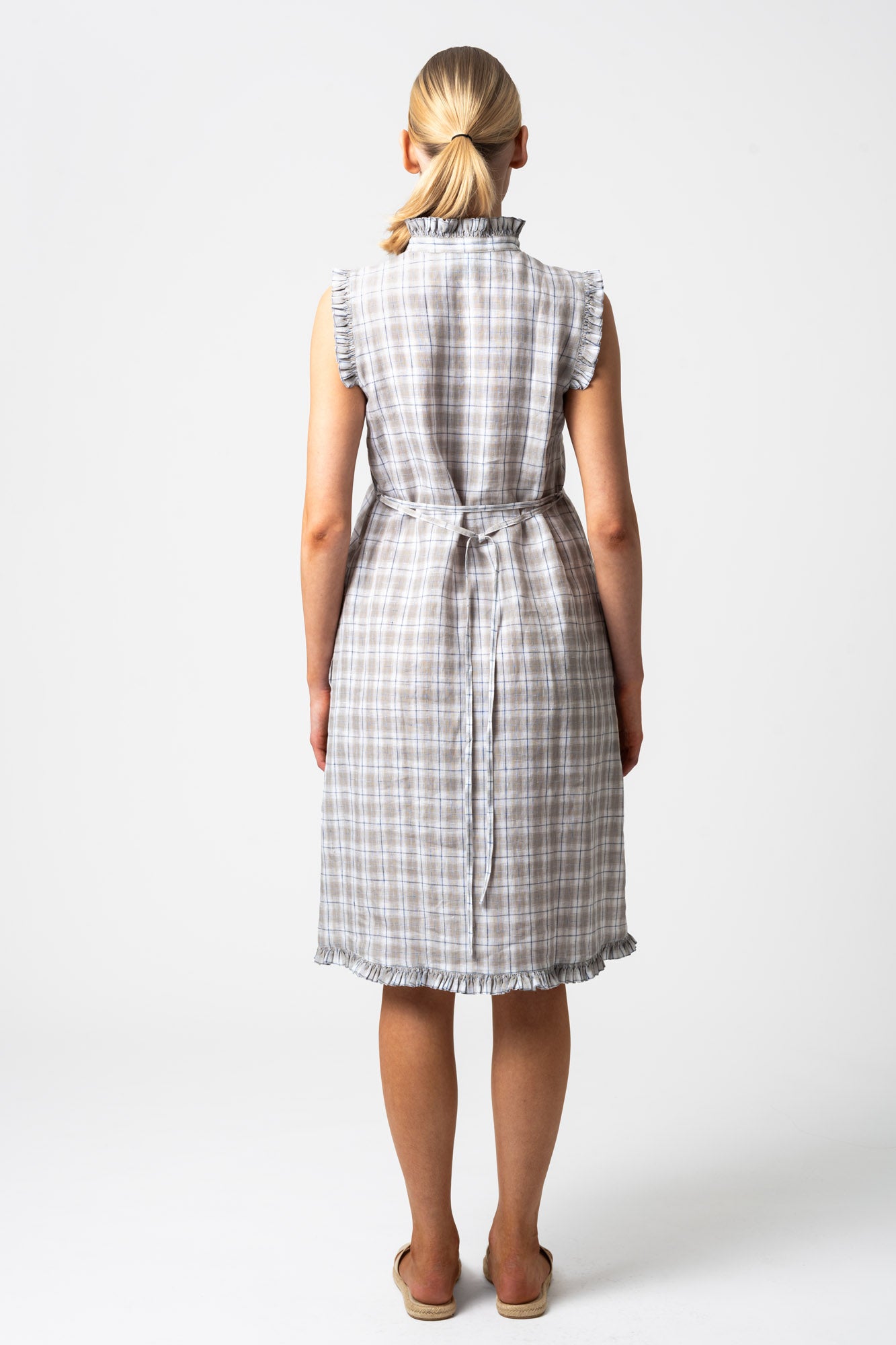 Hanna Linen Dress Checkered